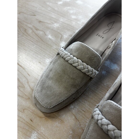 Joie Tan Suede Braided Loafers Flats 8.5 Old Money Preppy Classic Shoes - Picture 10 of 16